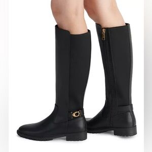 COACH Women's Faith Knee High Lug Sole Riding Boots